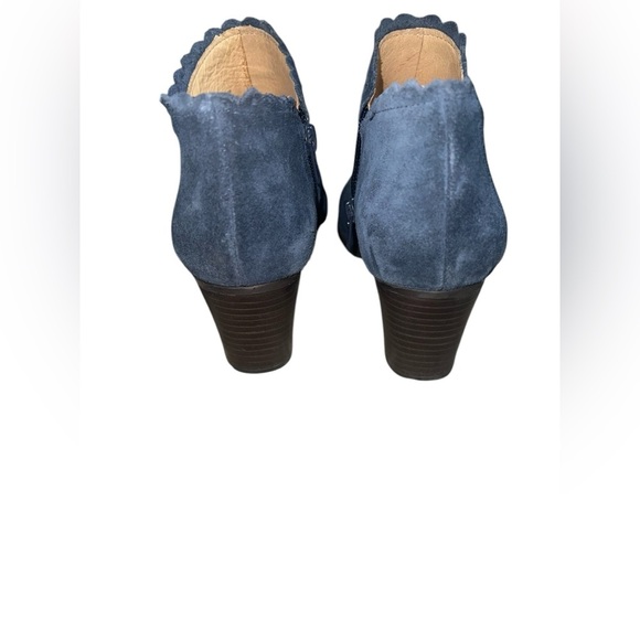 Jack Rogers Women’s Marianne‎ Navy Blue Suede Ankle Boots Size 6.5 Stacked Heel - Picture 7 of 9
